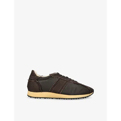 THE ROW WOMENS MOVEO PANELLED SUEDE LOW-TOP TRAINERS BROWN/OTH