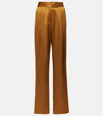 THE SEI HIGH-RISE SILK SATIN WIDE-LEG PANTS