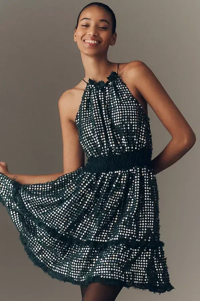 THE SOMERSET COLLECTION BY ANTHROPOLOGIE THE SOMERSET SHINE MINI HALTER DRESS