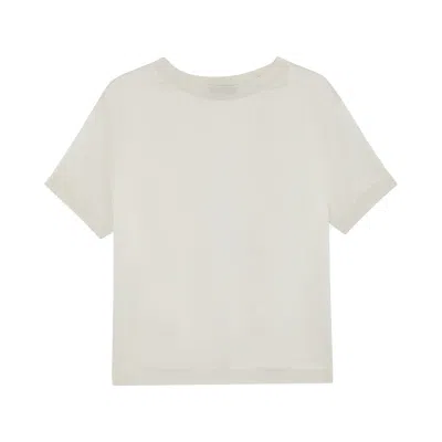 THE SUMMER EDIT WOMEN'S WHITE CLOE SILK T-SHIRT - IVORY
