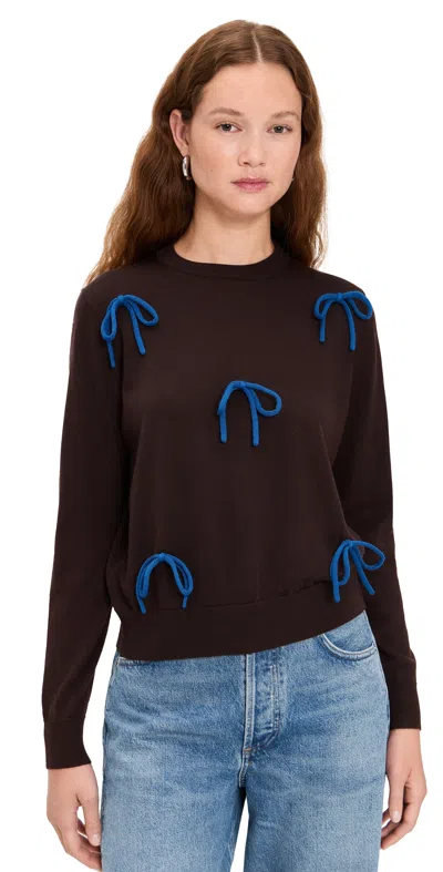 THE TINY BIG SISTER SARA BOW SWEATER BROWN