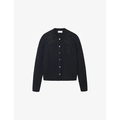 THE WHITE COMPANY S THE WHITE COMPANY BEAD-EMBELLISHED ALPACA AND WOOL-BLEND CARDIGAN