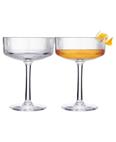 THE WINE SAVANT KHEN ART DECO SHATTERPROOF COUPE GLASSES, SET OF 2