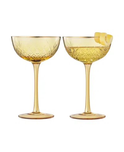 THE WINE SAVANT VINTAGE ART DECO COUPE GLASSES, SET OF 2