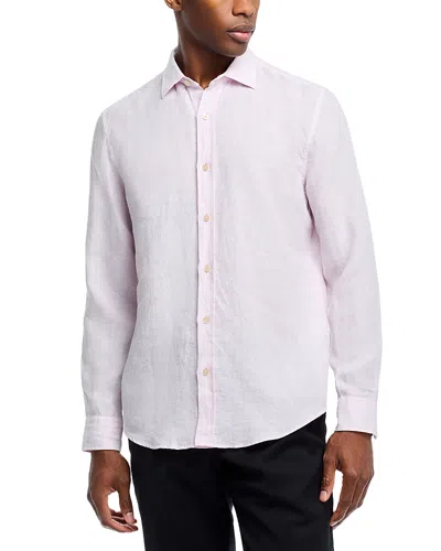 THE MEN'S STORE AT BLOOMINGDALE'S THE MEN'S STORE AT BLOOMINGDALE'S YARN-DYED STANDARD FIT LINEN SHIRT IN ORCHID ICE - EXCLUSIVE