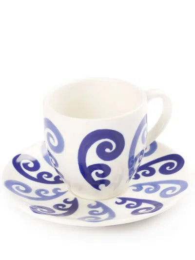 THEMIS Z ATHENEE PEACOCK ESPRESSO CUP AND SAUCER