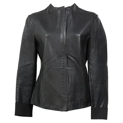 THEORY BIKER JACKET IN BLACK LEATHER