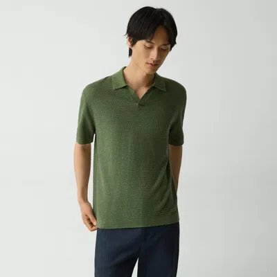 THEORY BRENAN POLO SHIRT IN PACIFIC LINEN