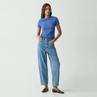 THEORY CROPPED BARREL PANT IN RELAXED DENIM