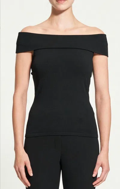 THEORY DRAPE BLOUSE IN BLACK