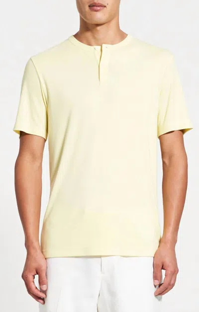 THEORY GASKELL HENLEY ANEMONE SHIRT IN CITRUS