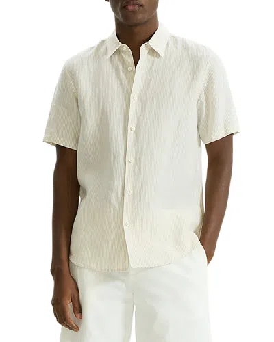 THEORY IRVING LINEN STRIPE STANDARD FIT BUTTON DOWN SHIRT