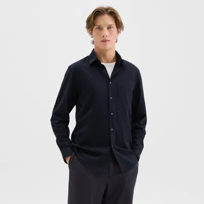 THEORY IRVING POCKET SHIRT IN BRUSHED STRUCTURE KNIT