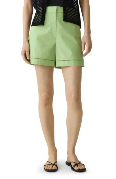 THEORY THEORY LATTICE INSET STRETCH COTTON SHORTS