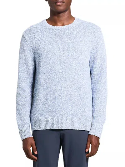 THEORY MAUNO CREWNECK SWEATER IN HEATHERED COTTON ICE
