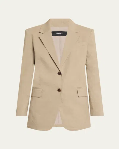 THEORY OVERSIZED CRUNCH LINEN BLAZER