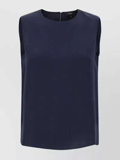 THEORY SILK TOP WITH BACK KEYHOLE DETAIL