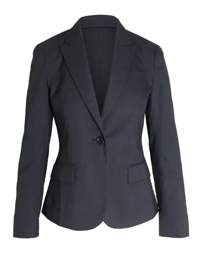 THEORY SINGLE-BREASTED BLAZER IN BLACK WOOL