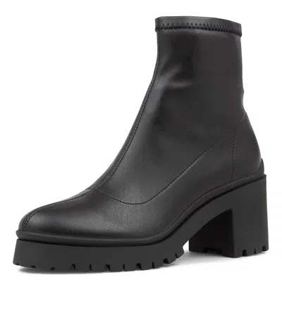 THERAPY THERAPY GIA BLACK SMOOTH ANKLE BOOTS WOMENS SHOES CASUAL BOOTS ANKLE