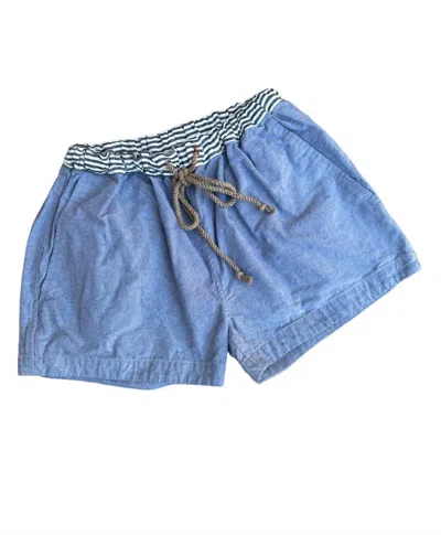 THESALTING WOMEN'S DRAWSTRING SHORT SHORT IN WASHED CHAMBRAY