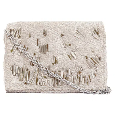 THEYSKENS' THEORY EMBELLISHED LUREX APPIQUE FOLD CLUTCH