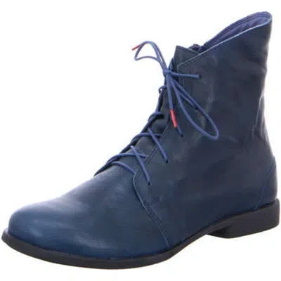 THINK THINK STIEFELETTE AGRAT BLAU LEDER REISSVERSCHLUSS EINLAGE STIEFEL 3 000032 8000