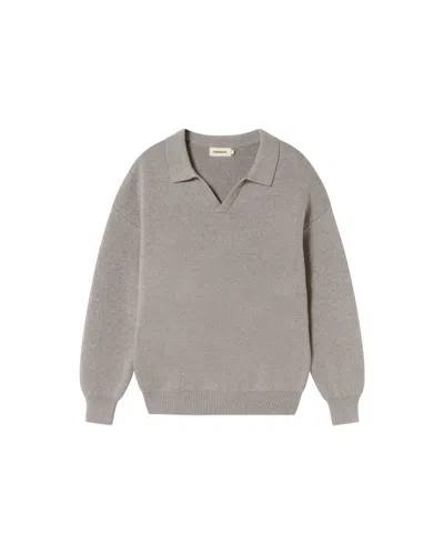 THINKING MU MEN'S GREY WOOL ARITZ SWEATER