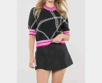 THML CHAIN LINK SWEATER IN BLACK