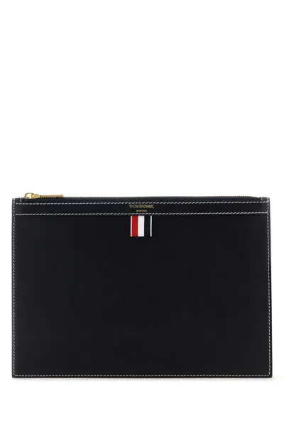 THOM BROWNE THOM BROWNE MIDNIGHT BLUE LEATHER DOCUMENT CASE