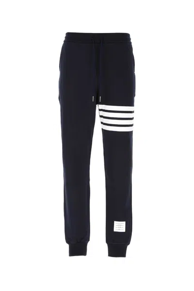 THOM BROWNE THOM BROWNE NAVY BLUE COTTON JOGGERS