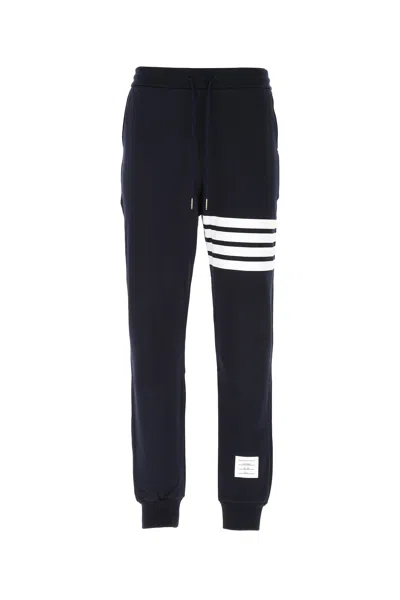 THOM BROWNE THOM BROWNE NAVY BLUE COTTON JOGGERS