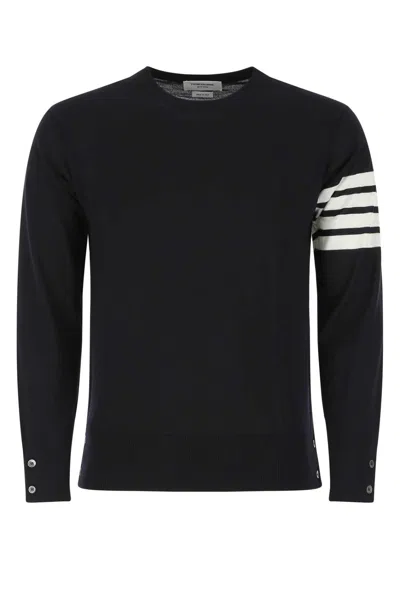 THOM BROWNE THOM BROWNE MIDNIGHT BLUE WOOL SWEATER