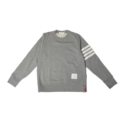 THOM BROWNE THOM BROWNE 4 BAR CREWNECK SWEATSHIRTS GREY/WHITE