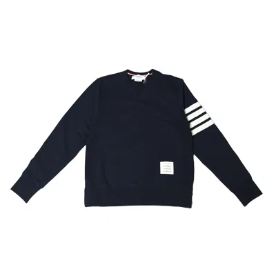THOM BROWNE THOM BROWNE 4 BAR STRIPE CREWNECK SWEATSHIRT NAVY WHITE