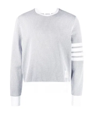 THOM BROWNE 4-BAR STRIPE SEERSUCKER SWEATSHIRT