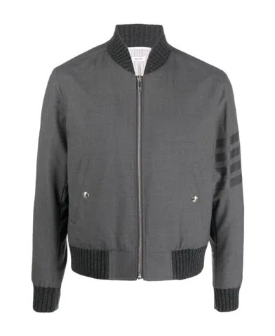 THOM BROWNE THOM BROWNE 4-BAR ZIPPED BOMBER JACKET