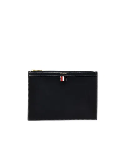 THOM BROWNE THOM BROWNE 4-BAR TAB ZIPPED DOCUMENT HOLDER