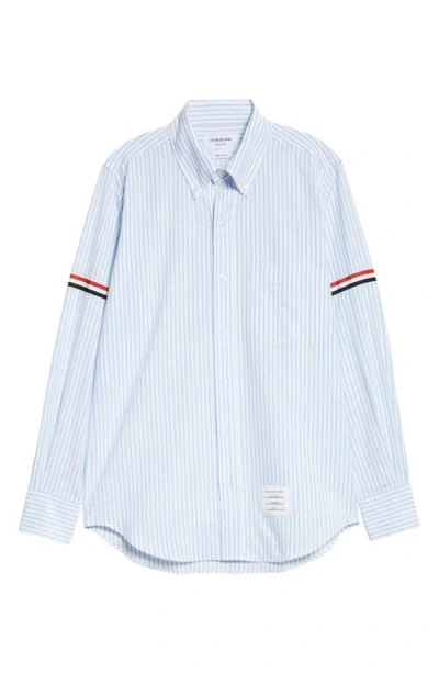 THOM BROWNE THOM BROWNE ARMBAND STRIPE COTTON BUTTON-DOWN SHIRT