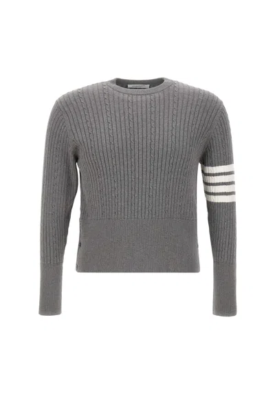THOM BROWNE BABY CABLE RIB STITCH COTTON PULLOVER