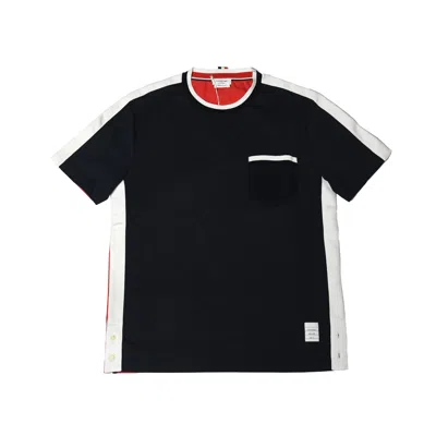 THOM BROWNE THOM BROWNE BICOLOR T-SHIRTS NAVY/RED