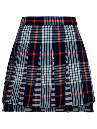 THOM BROWNE BLUE COTTON SKIRT