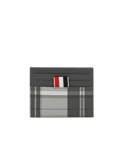 THOM BROWNE THOM BROWNE LOGO-TAG CHECK-PATTERN CARDHOLDER