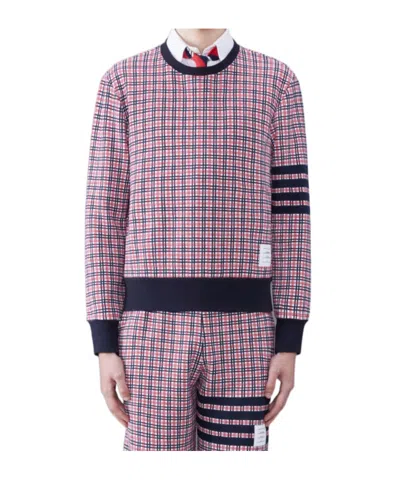 THOM BROWNE THOM BROWNE CHECK JACQUARD 4-BAR SWEATSHIRT