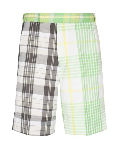 THOM BROWNE THOM BROWNE CHECKED PANELLED SHORTS