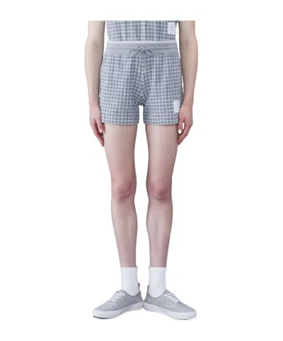 THOM BROWNE THOM BROWNE CHECKED TWEED DRAWSTRING SHORTS