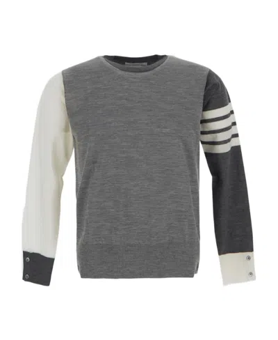 THOM BROWNE CONTRAST-PANEL JUMPER