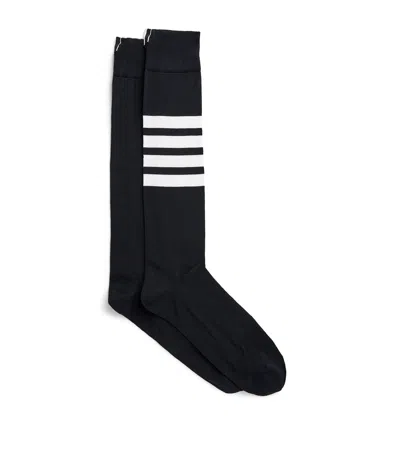 THOM BROWNE COTTON-BLEND 4-BAR OVER-THE-CALF SOCKS