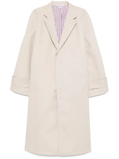 THOM BROWNE COTTON RAGLAN COAT