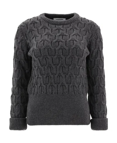 THOM BROWNE THOM BROWNE CRISS CROSS CABLE KNITTED JUMPER