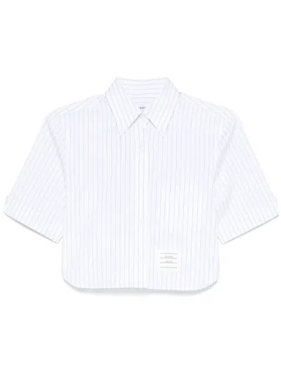 THOM BROWNE CROPPED STRIPED SHIRT